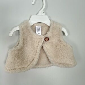 🌲 Carter's Cream Fuzzy Kids Vest